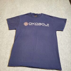 Vtg Okoboji Iowa Shirt Mens Medium Blue Prairie Mountain Great Lakes Pullover